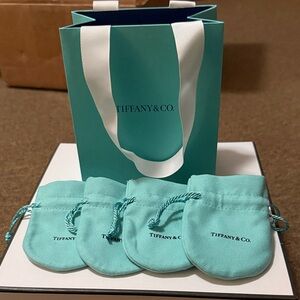 Tiffany & Co. 4x Pouches + Small Shopping Bag